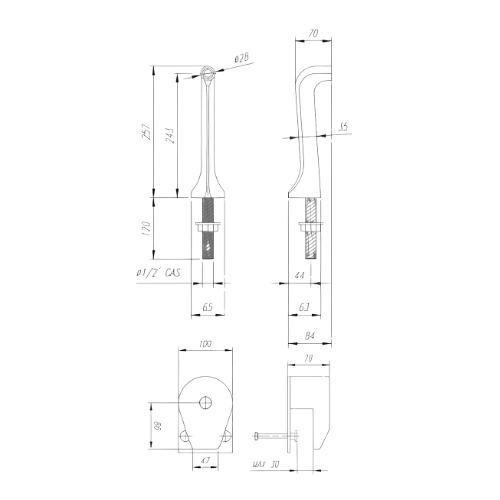Mini Twice 1 Via Ottone Dorata 5/8' 8mm Codulo Db