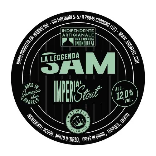 Brewfist La Leggenda Sam Jamaican Rhum BA Fusto 20 Lt. (KeyKeg)