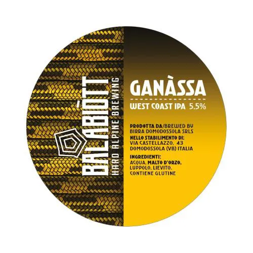 Balabiott Ganassa West Coast IPA Fusto 24 Lt. (baionetta)