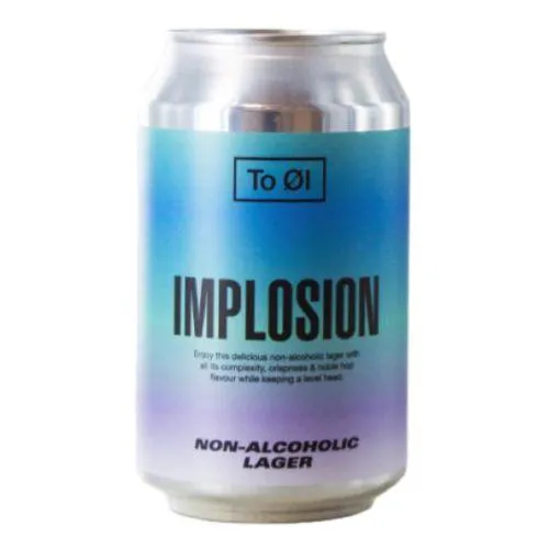 To Øl Implosion Lager 0,5° 33 Cl. (lattina)(Alcohol Free)
