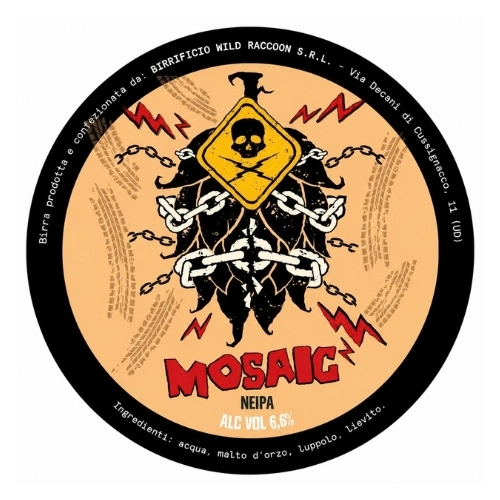 Wild Raccoon Hops Unchained: NEIPA Mosaic Fusto 24 Lt. (baionetta)(con sacca)